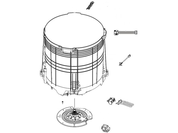 12085349-1-M-Samsung-DC97-19565F-Semi Tub Assembly (Outer)