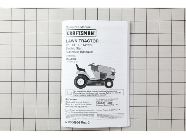12482183-1-M-Craftsman-588806926-Lawn Tractor Owner's Manual