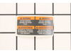 WARNING LABEL – Part Number: A11331