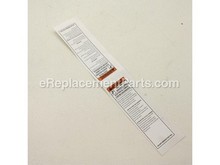 Label - dc cord warning – Part Number: 940654075