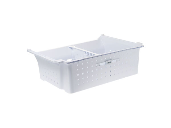 12744057-1-M-GE-WR32X31943-WHITE FREEZER LOWER BASKET W/ DIVIDER