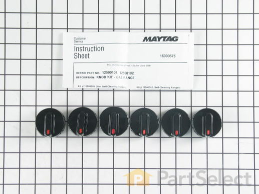 1574442-1-M-Whirlpool-12500101-Knob Kit - Six (6) Pieces