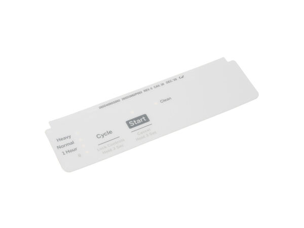 16219742-1-M-GE-WD34X27842-WHITE CONTROL PANEL OVERLAY
