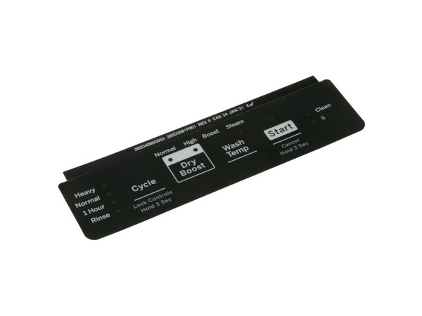 16219747-1-M-GE-WD34X27899-BLACK CONTROL PANEL OVERLAY