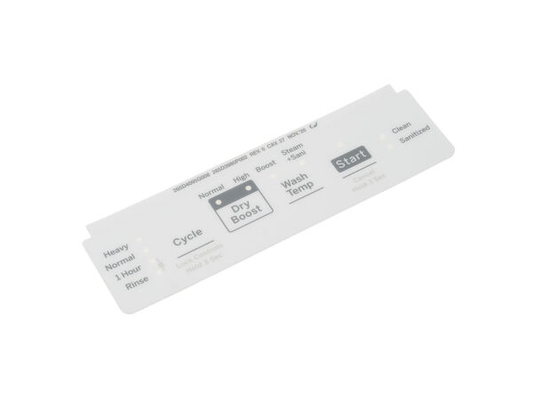 16219749-1-M-GE-WD34X27904-WHITE CONTROL PANEL OVERLAY