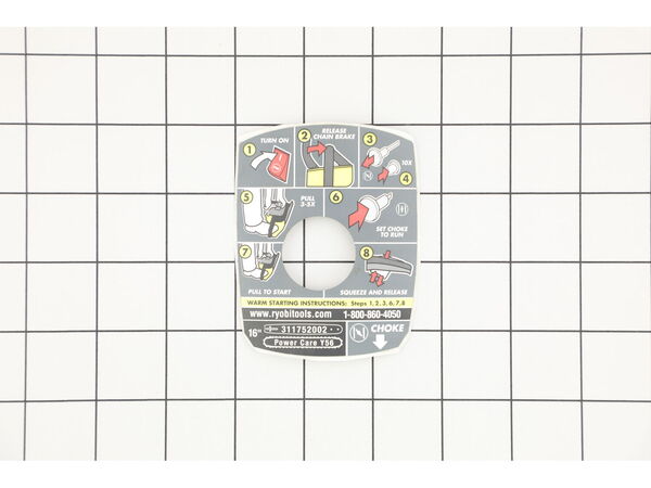 16461733-1-M-Homelite-940657191-Starting Label (Ry3716)