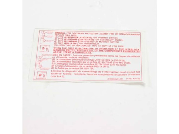 16587724-1-M-Panasonic-F00339V30AP-Label