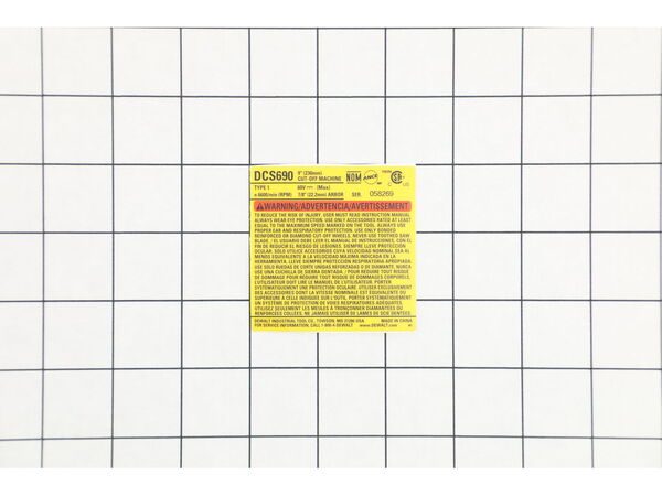 16687495-1-M-DeWALT-N530697-Label Rating Dcs690b Na