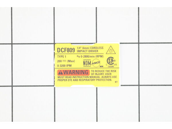 16688321-1-M-DeWALT-N592724-Label Rating Dcf809 (na)