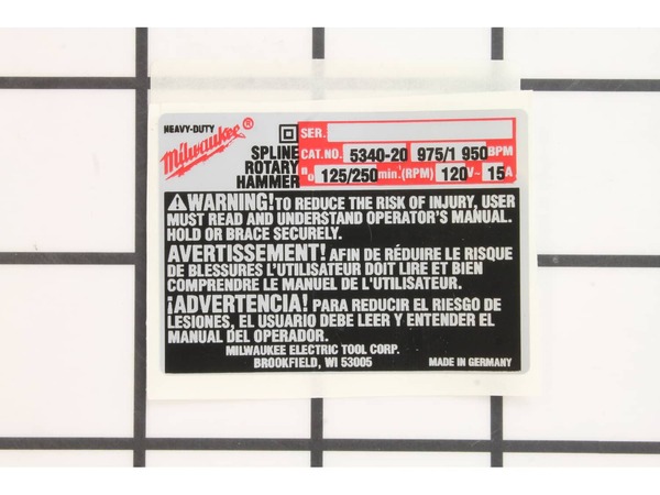 17064711-1-M-Milwaukee-1256790-Service nameplate kit