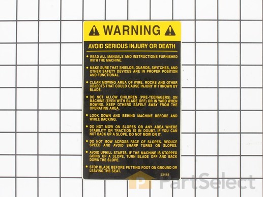 18604425-1-M-Murray-7022448YP-DECAL SAFETY INSTRUC