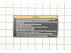 WARNING LABEL – Part Number: 080035003903
