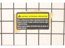 SLIDING MITER FENCE WARNING LA – Part Number: 089028007706