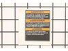 DUST ELBOW WARNING LABEL – Part Number: 089170109908