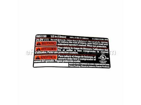 18705266-1-M-Ryobi-940237107-LABEL DATA R851150