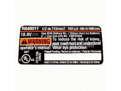 18705267-1-M-Ryobi-940237110-LABEL DATA R840011