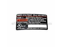 LABEL DATA – Part Number: 940252051