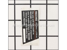 LABEL DATA R8223 – Part Number: 940488030