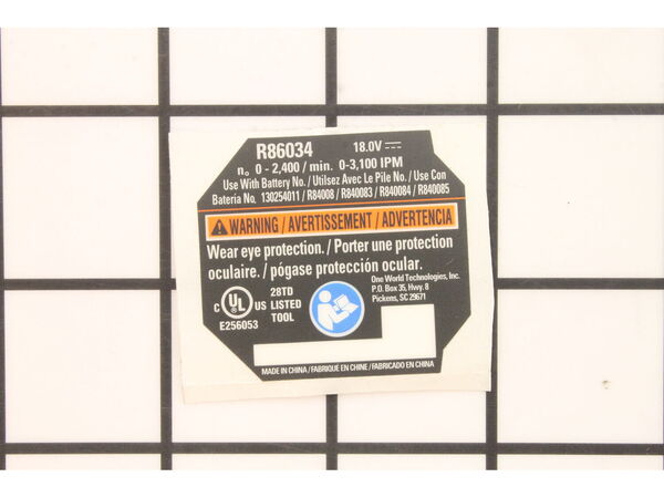 18705326-1-M-Ryobi-940488189-LABEL DATA R86034