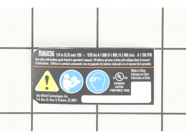 18705857-1-M-Ryobi-941121595-LABEL DATA R86036