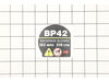 MODEL LABEL – Part Number: 940991051