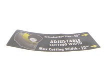 ADJUSTABLE CUTTING WIDTH LABEL – Part Number: 941606001