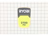SHROUD LABEL – Part Number: 941721005
