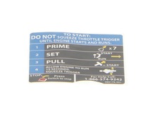 STARTING/PRIMER LABEL – Part Number: 986178001