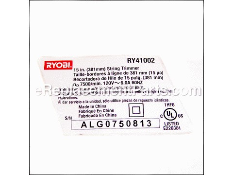 18794096-1-M-Homelite-RY41002-7-DATA PLATE