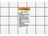 LABEL, WARNING – Part Number: 159831