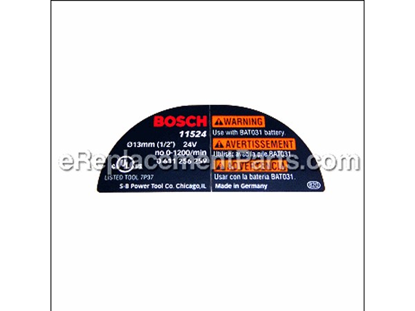 19503668-1-M-Bosch Tool-1611110A88-WARNING PLATE