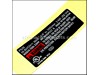 NAMEPLATE – Part Number: 2609131776