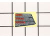 WARNING LABEL – Part Number: 2609131990