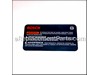 MANUFACTURERS NAMEPLATE – Part Number: 2610994183