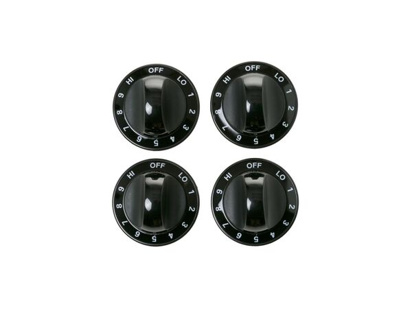 2369894-1-M-GE-WB03T10293-Black Knob Kit - Set of 4