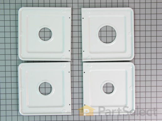 2379283-1-M-Frigidaire-318536709-Square Drip Pans - Set of 4 - White