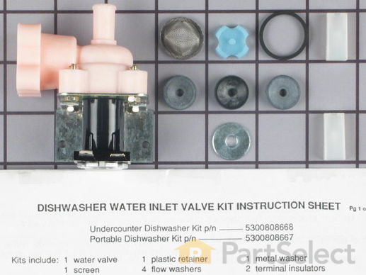 452136-1-M-Frigidaire-5300808960        -Water Inlet Valve Kit - for under counter dishwashers