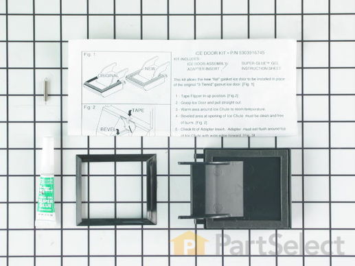 468271-1-M-Frigidaire-5303916745        -Ice Chute Door Kit - Black