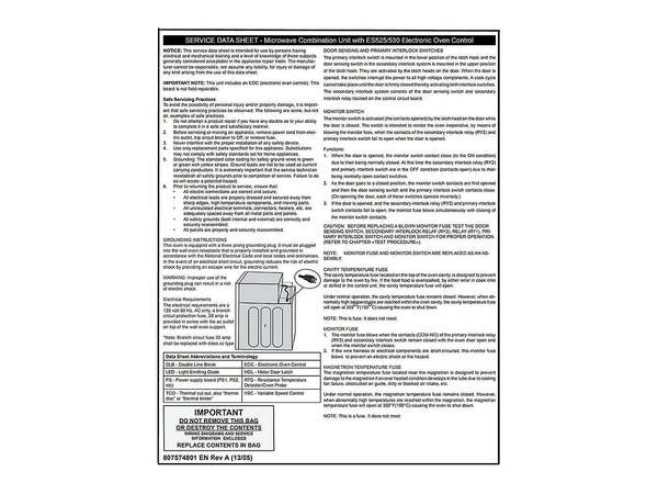 8769468-1-M-Frigidaire-807574801-SERVICE DATA SHEET