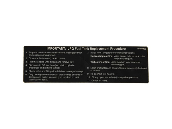8836830-1-M-Toro-109-9906-DECAL-TANK REPLACEMENT
