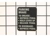 Decal-Parking Brake – Part Number: 116445