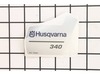 Decal, 340 – Part Number: 537370501