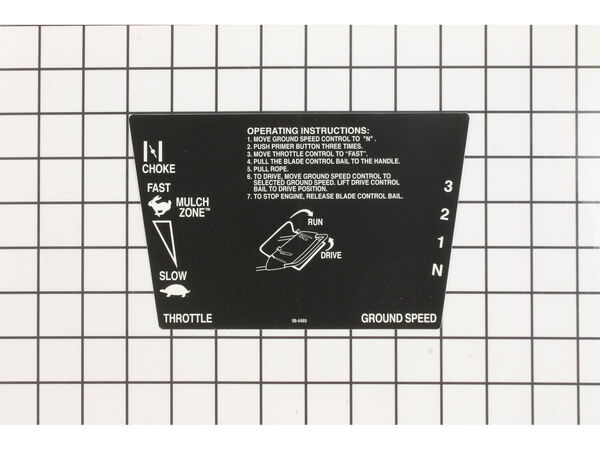 9174013-1-M-Lawn Boy-98-4469-Decal - Control Panel