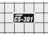 Label - Model -- Cs-301 – Part Number: X503001450