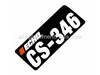 Label- Model-- Cs-346 – Part Number: X503001490
