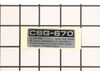 Label - Model-Csg-670 – Part Number: X503006280
