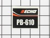 Label-Model--Pb-610 – Part Number: X503002221