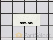 Label, Model SMR-266 – Part Number: X547001970