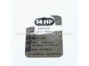 Decal: 14 Hp – Part Number: 236715-S