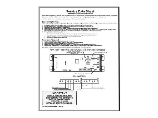 9494182-1-M-Frigidaire-807880409-SERVICE DATA SHEET